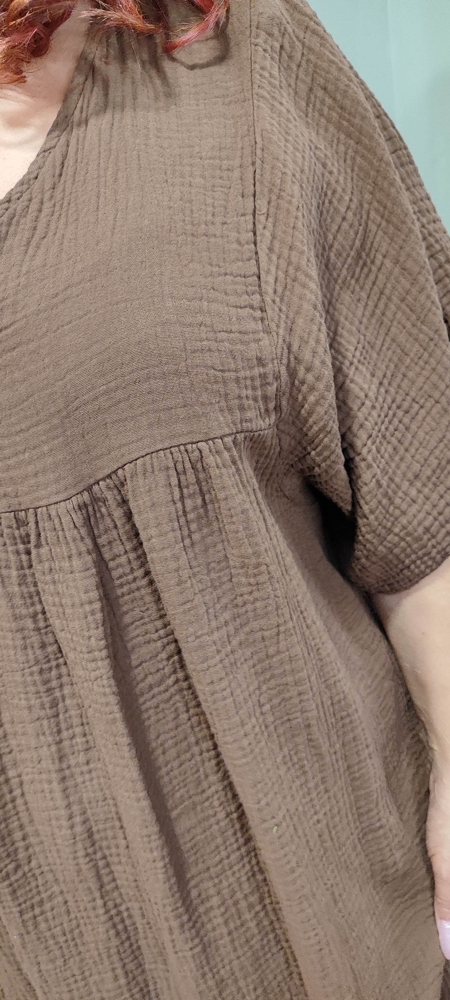 Robe gaze de coton chocolat