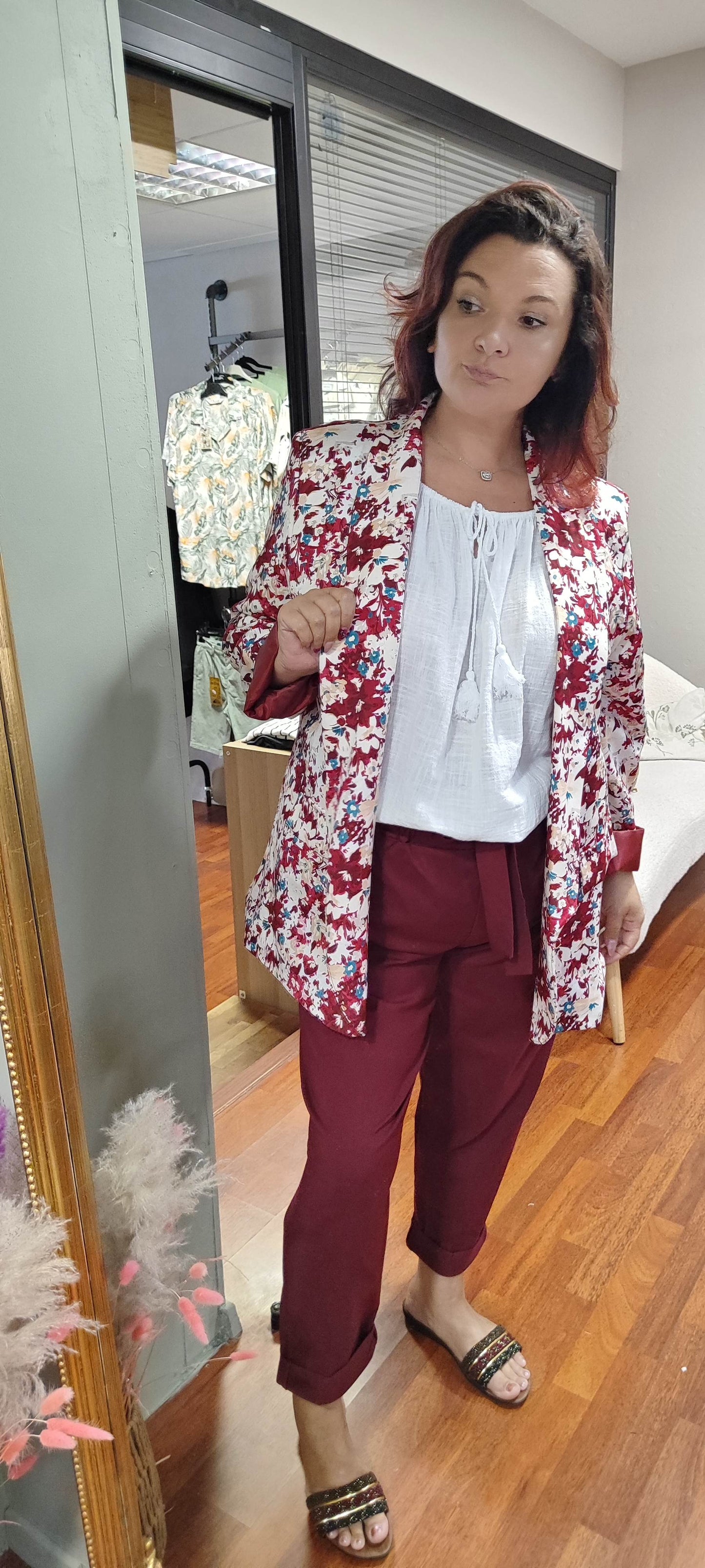 Pantalon taille haute ceinturé