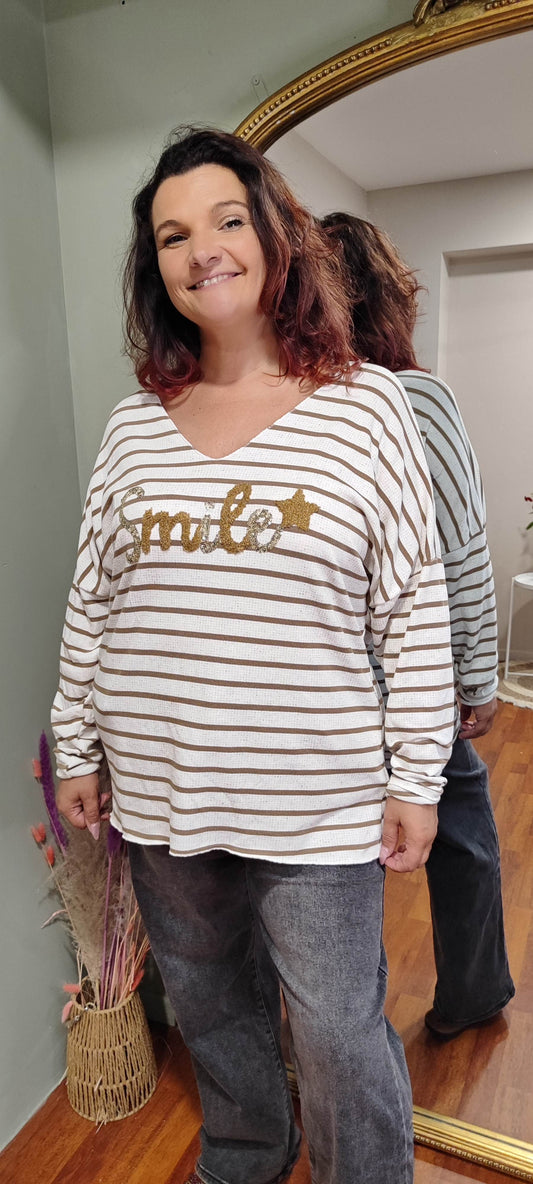 Pull marinière smile