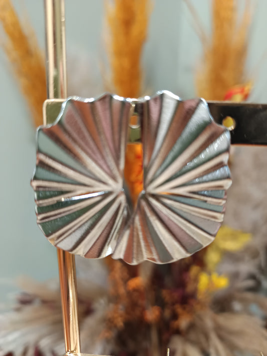 Boucles d'oreilles éventail (doré ou argenté)
