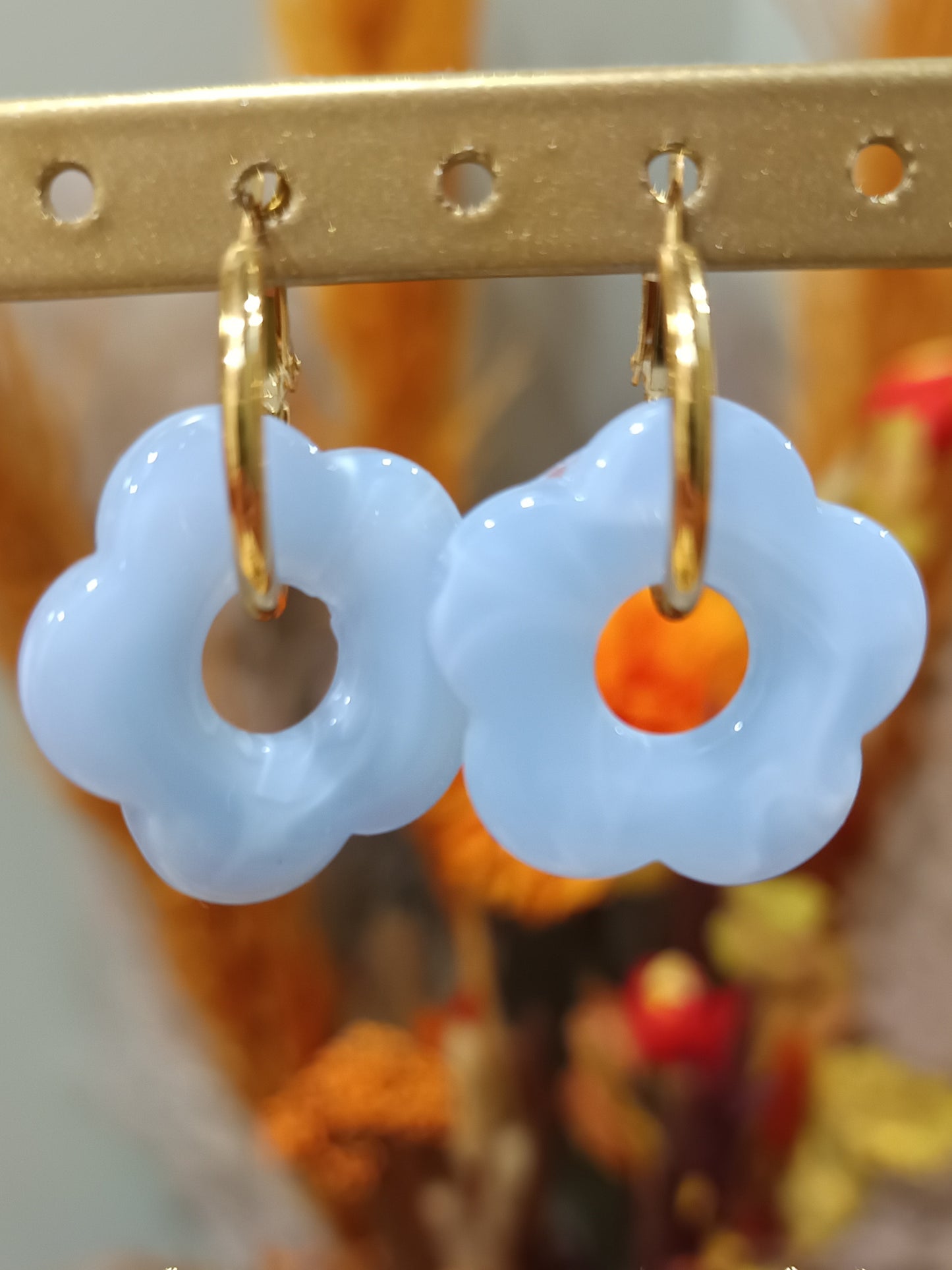 Boucles d'oreilles fleurs (plusieurs coloris)