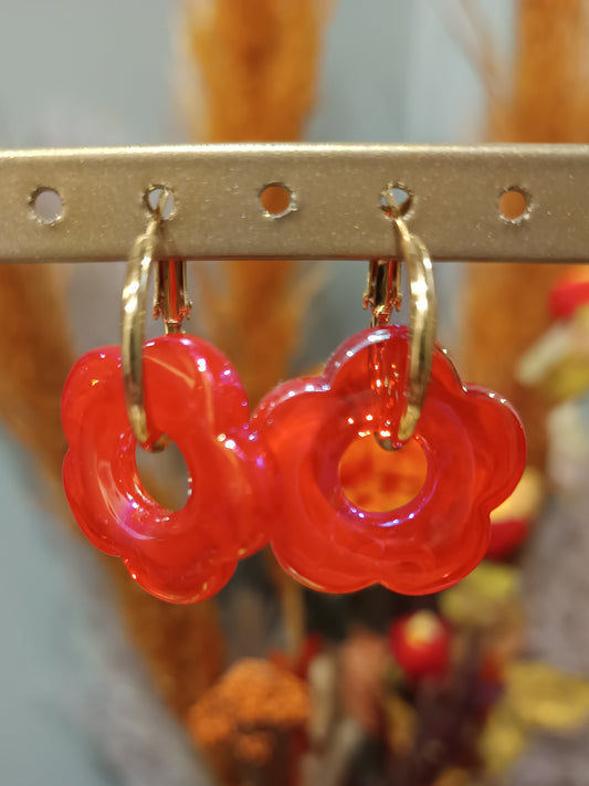 Boucles d'oreilles fleurs (plusieurs coloris)