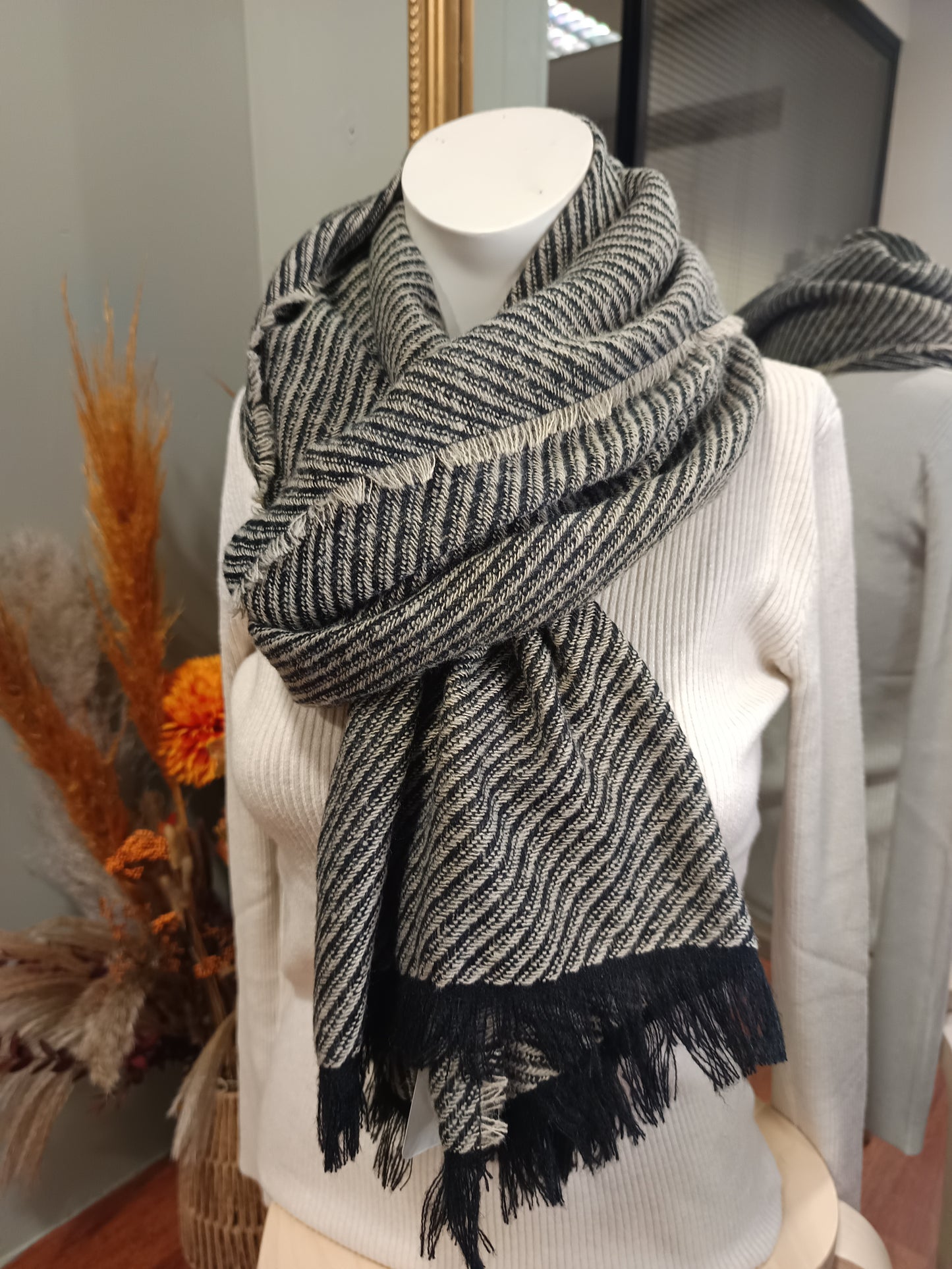 Echarpe rayé unisexe