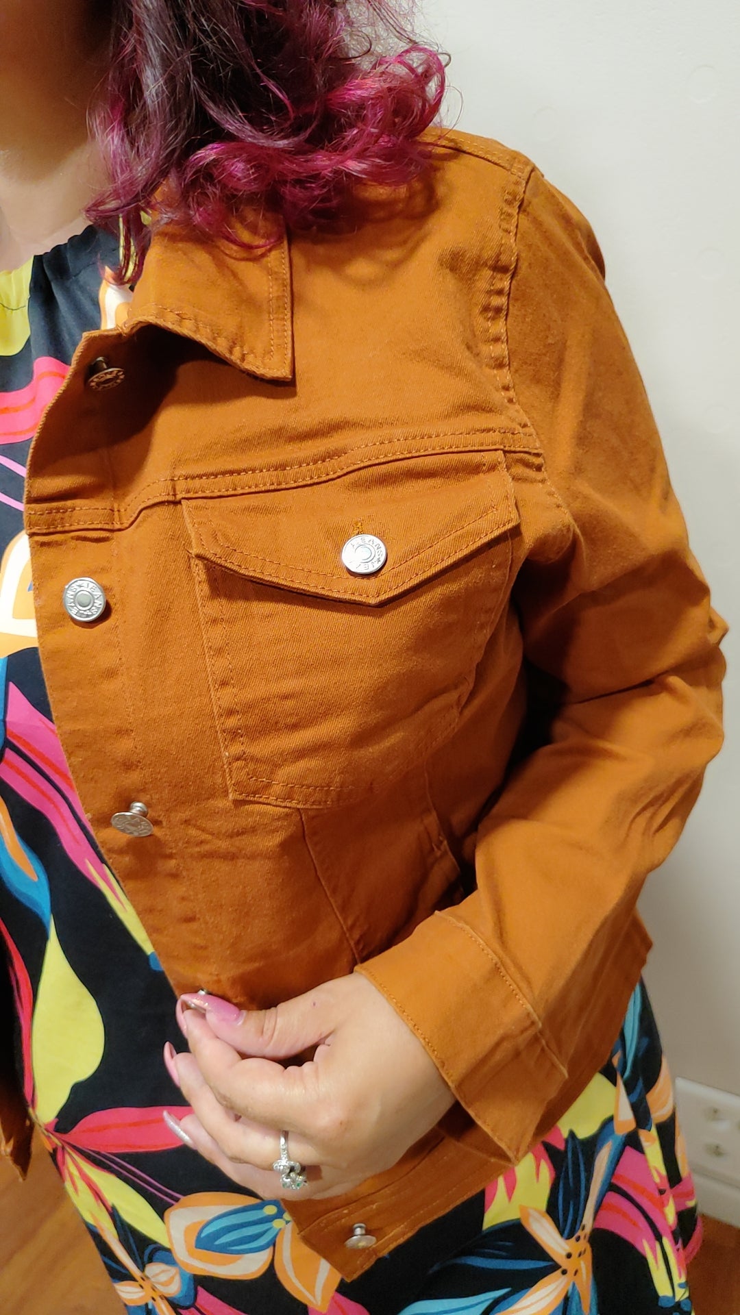 Veste jean terracotta