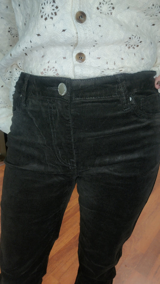 Pantalon droit velours choco