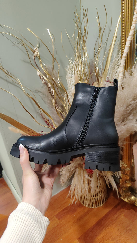 Bottines léopard noire