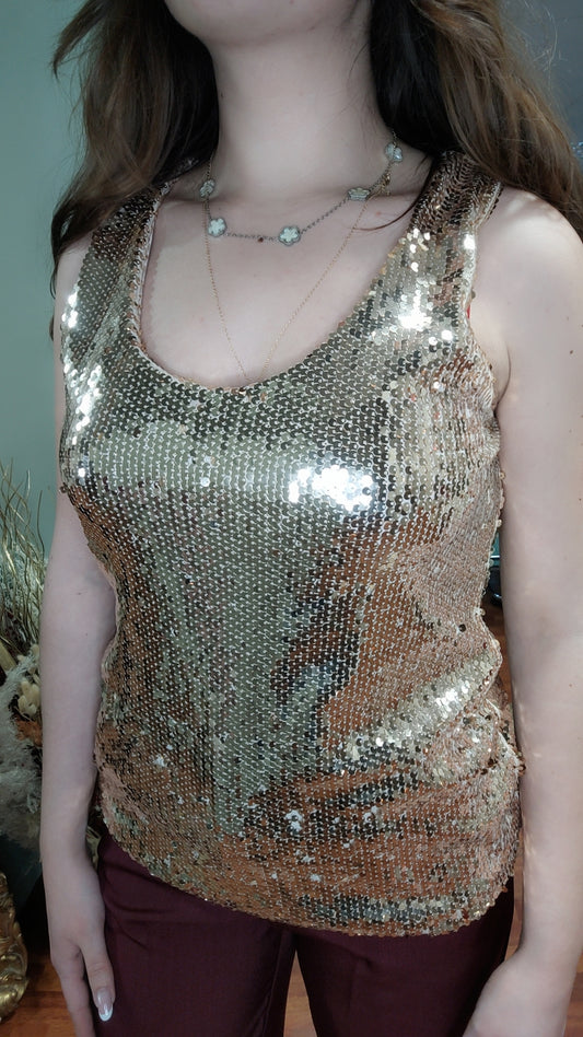 Top sequins doré