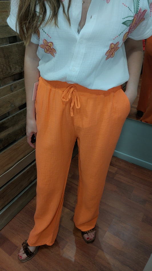 Pantalon gaze de coton (différents coloris)