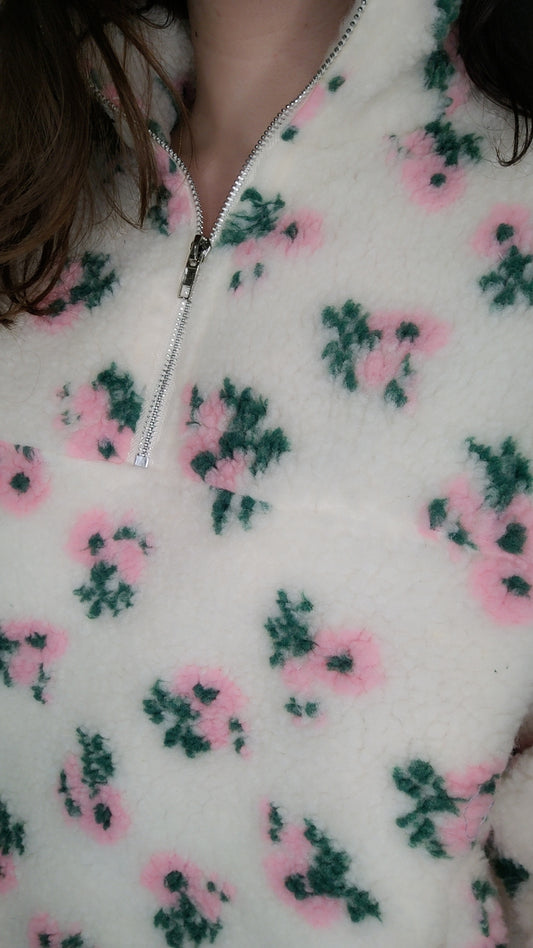 Veste polaire fleurie