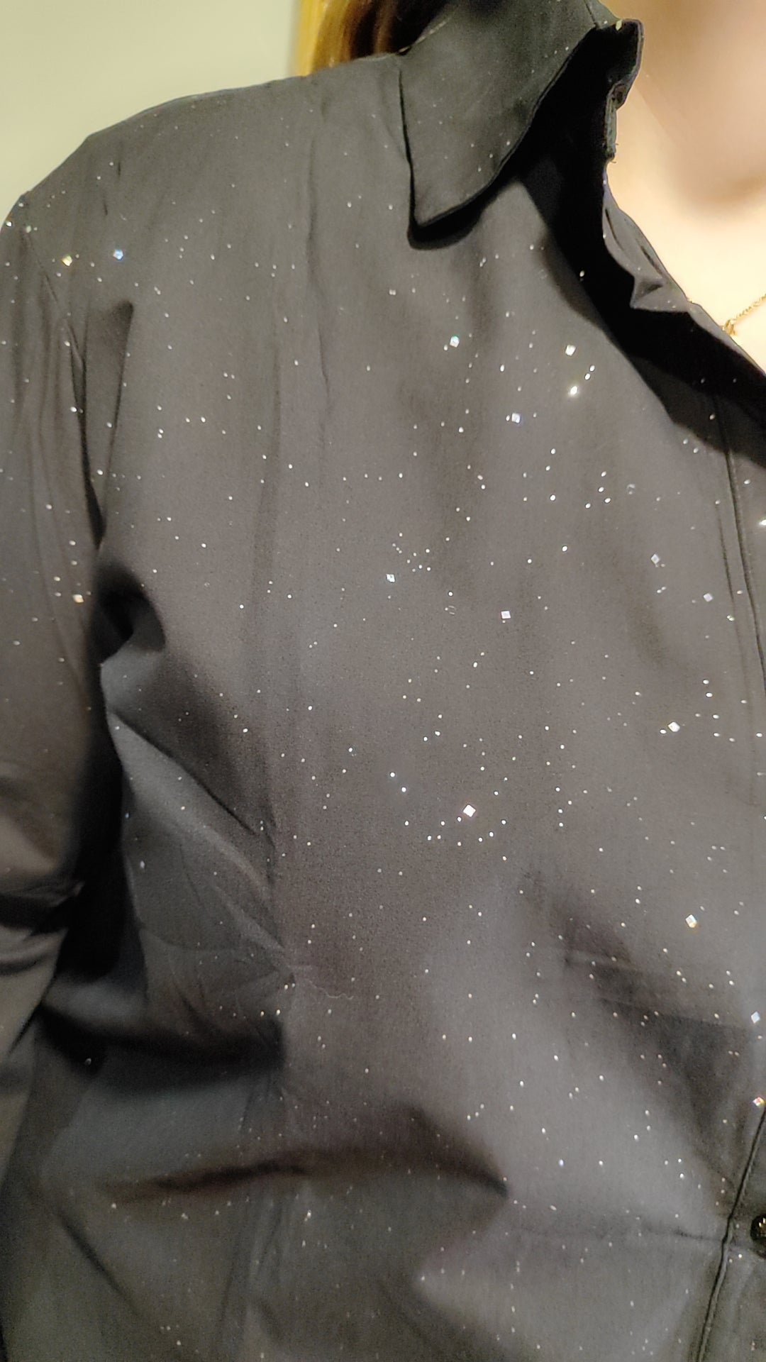 Chemise noire pailletée