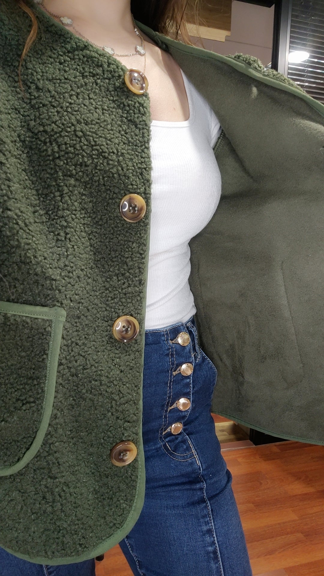 Veste bouclette oversize