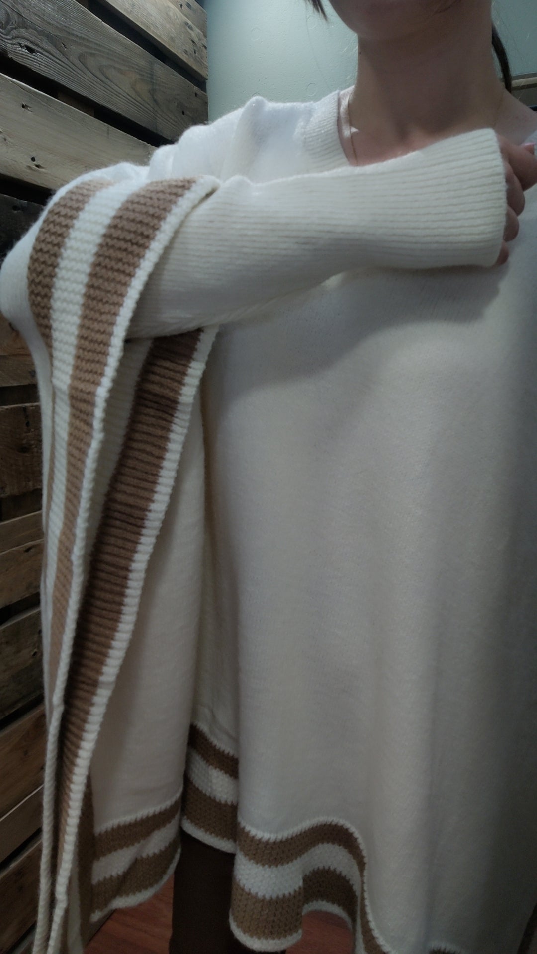 Pull poncho beige - camel