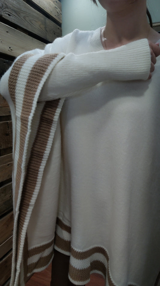 Pull poncho beige - camel