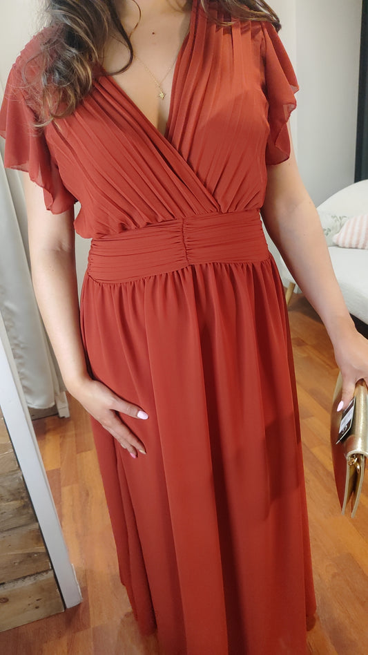 Robe cérémonie Audrey terracotta