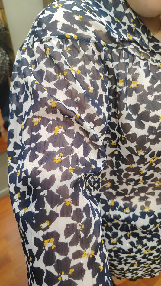 Chemise fleurie bleue