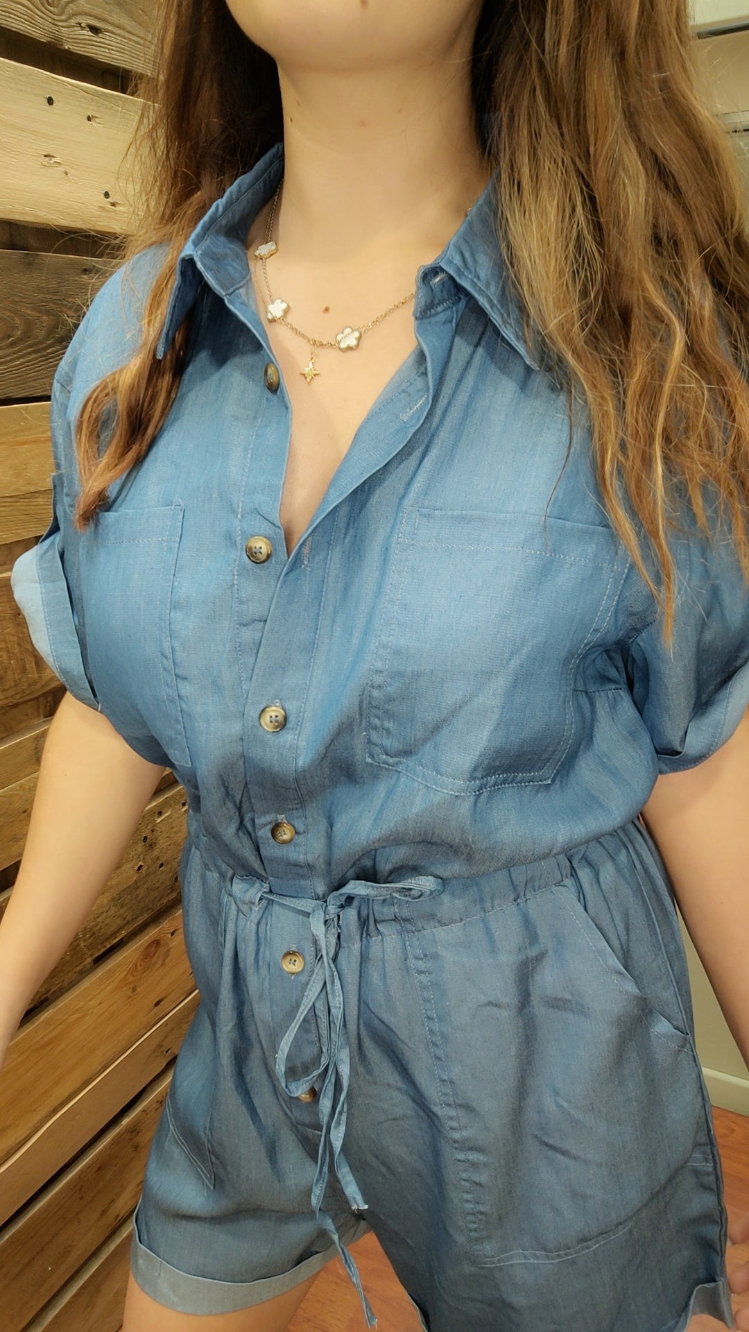 Combi-short jean léger