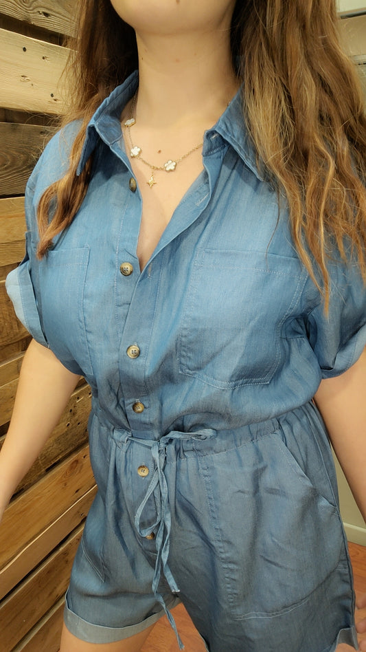 Combi-short jean léger