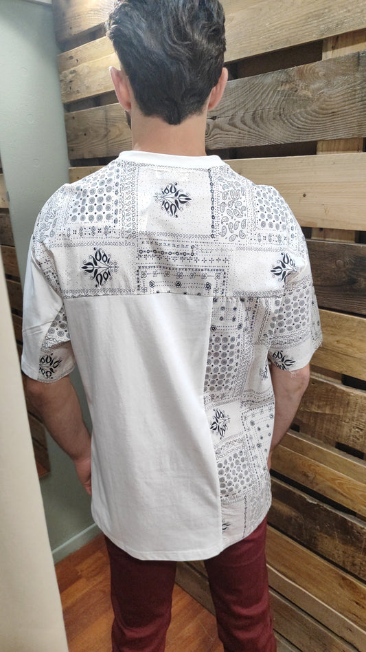 T-shirt oversize blanc bandana