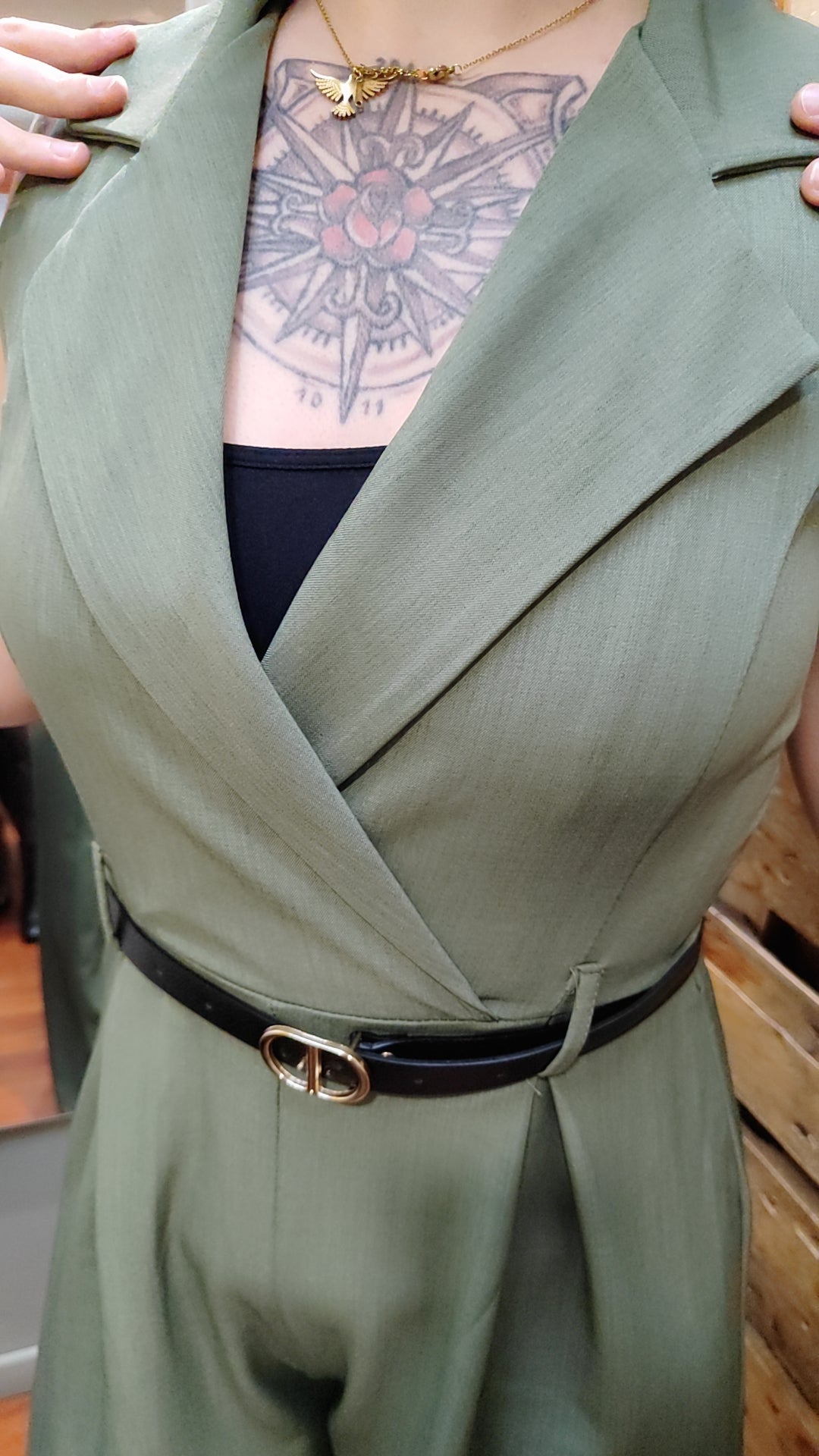 Combi kaki avec ceinture