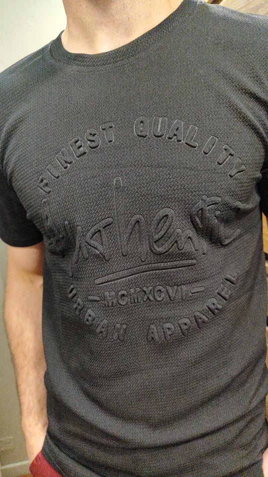 T-shirt gaufré noir