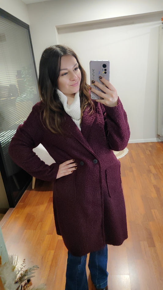 Manteau bouclette mi-long (plusieurs coloris)