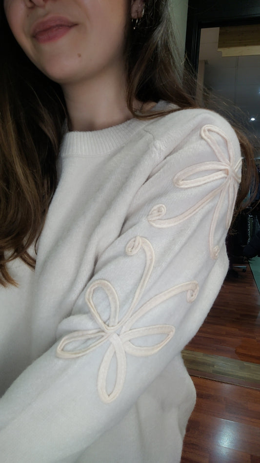 Pull doux détails épaules (beige ou noir)