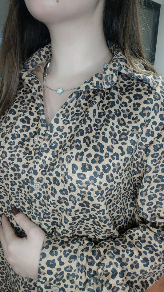 Chemise velours léopard