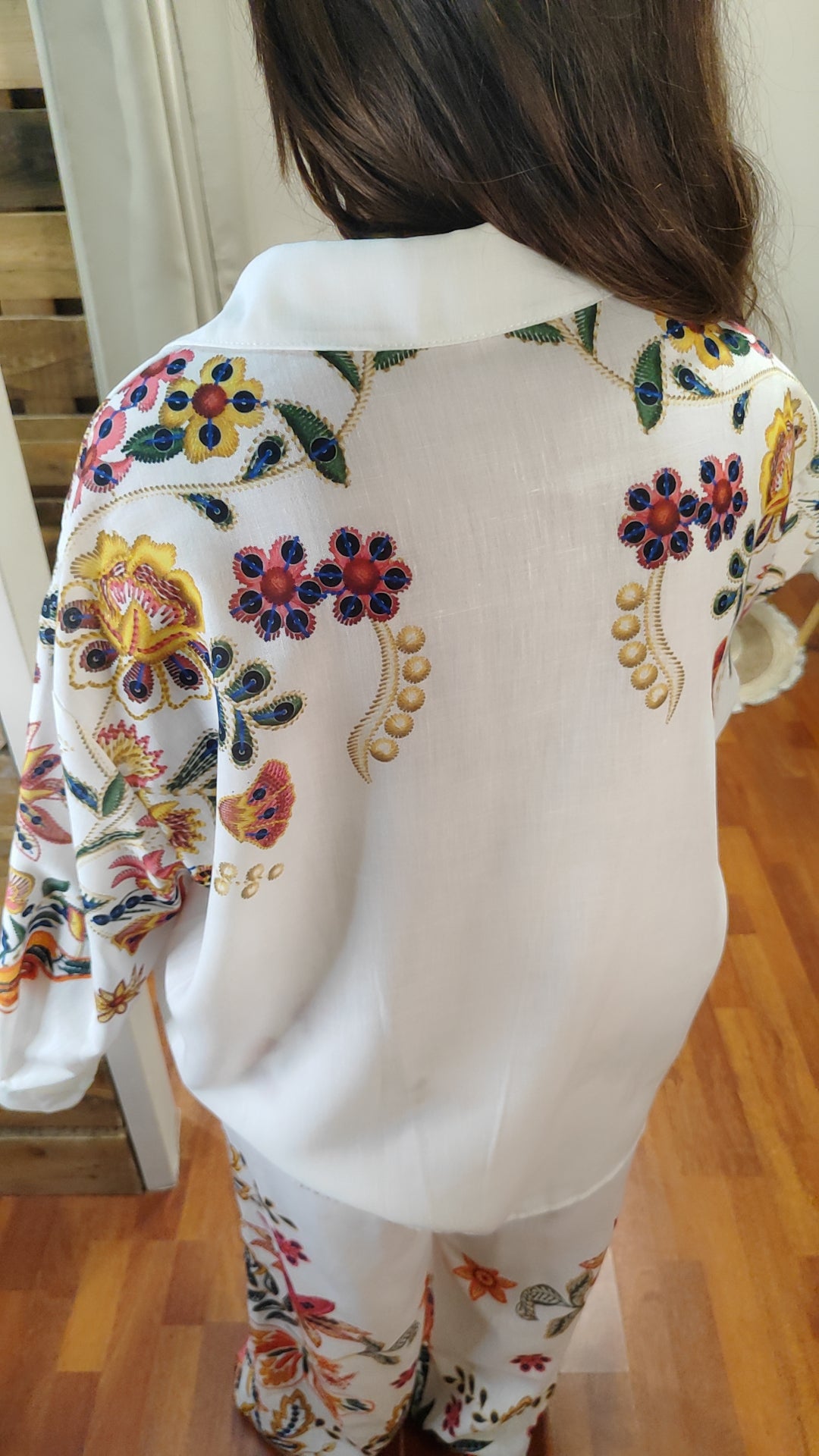 Chemise effet lin imprimée