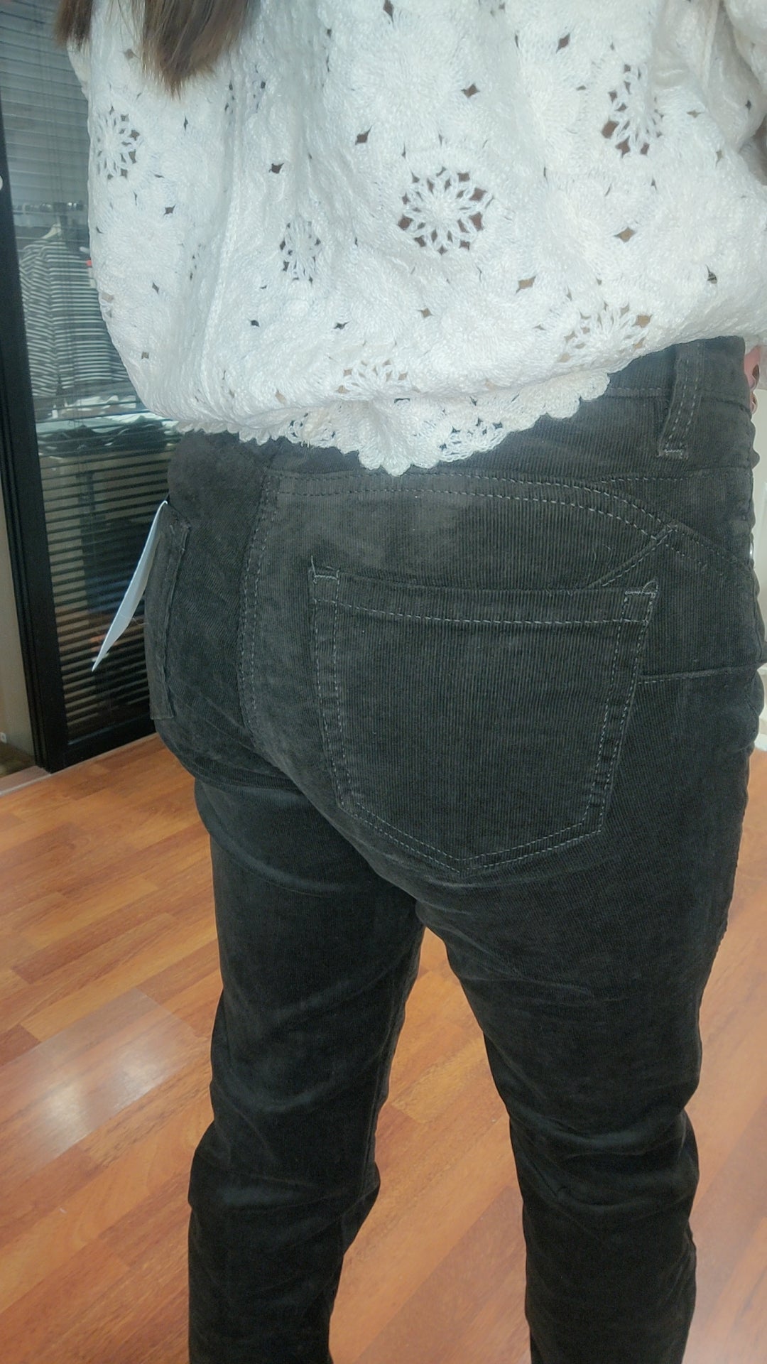 Pantalon droit velours choco