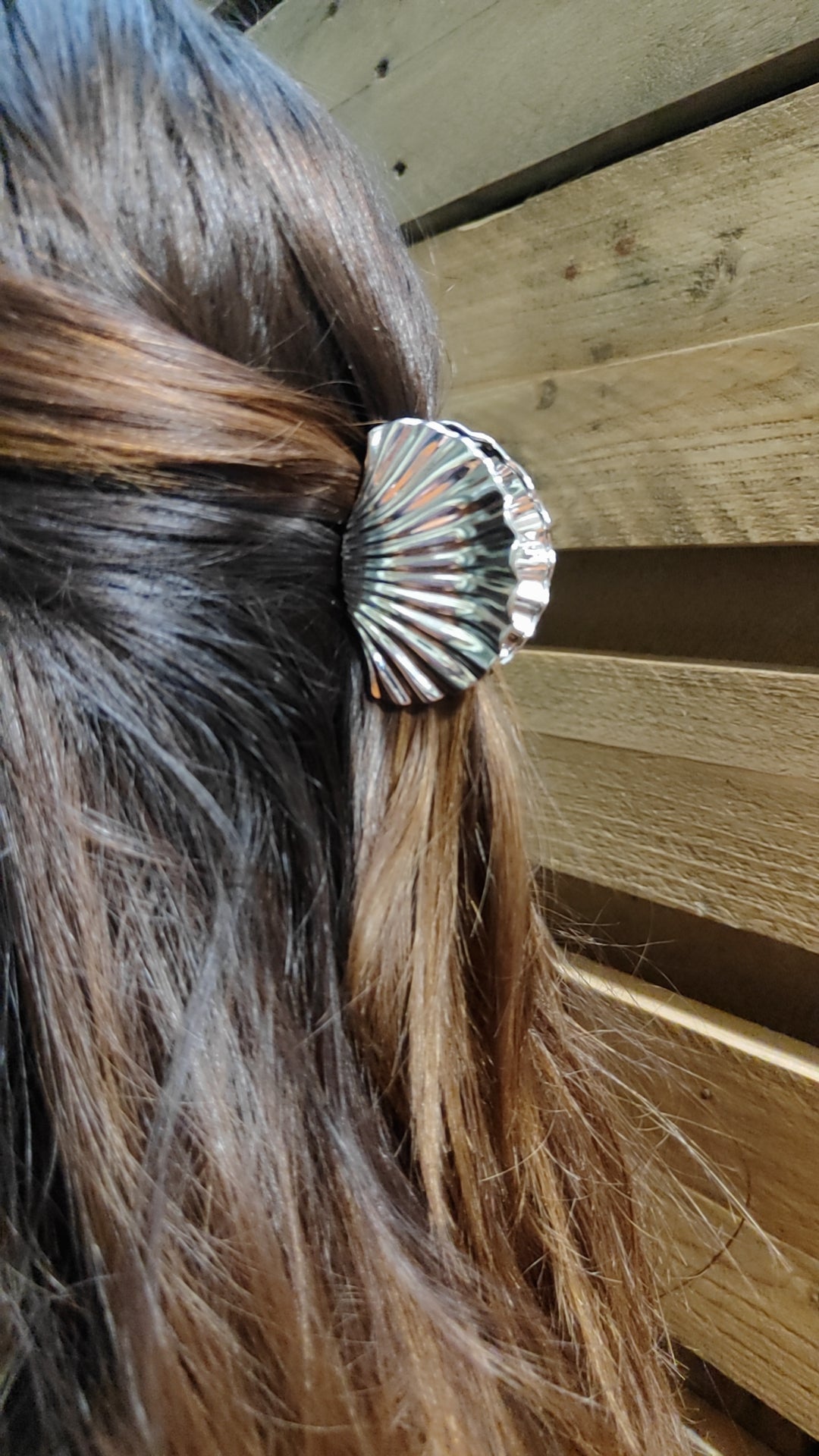 Pince à cheveux coquillage (doré ou argenté)