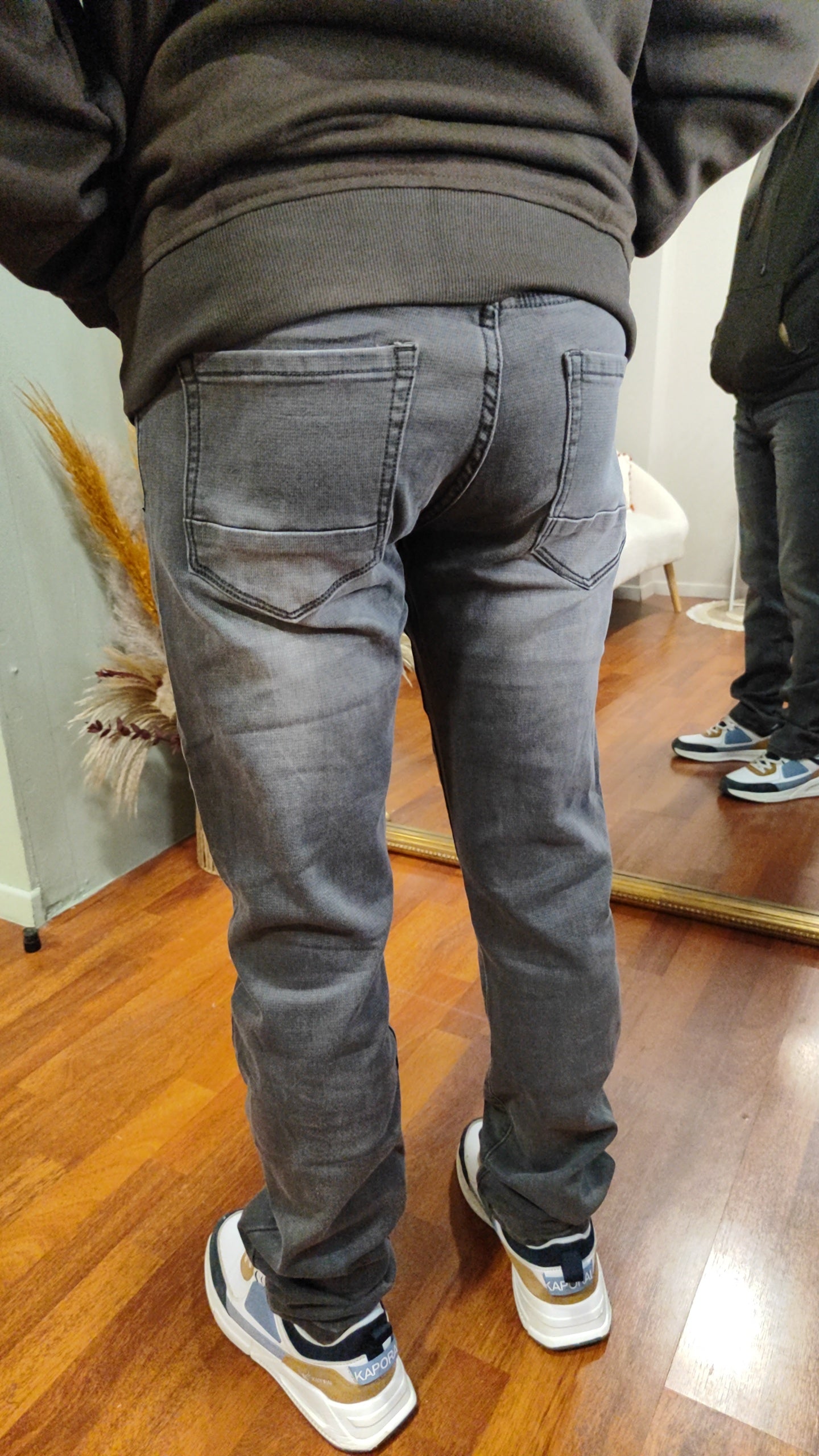 Jean regular kaki/gris