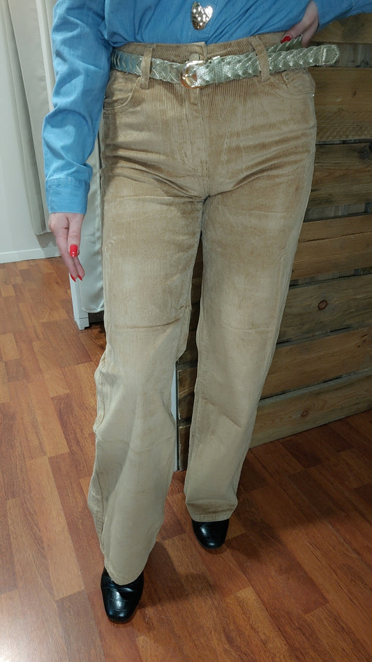 Jean velours cotelé camel