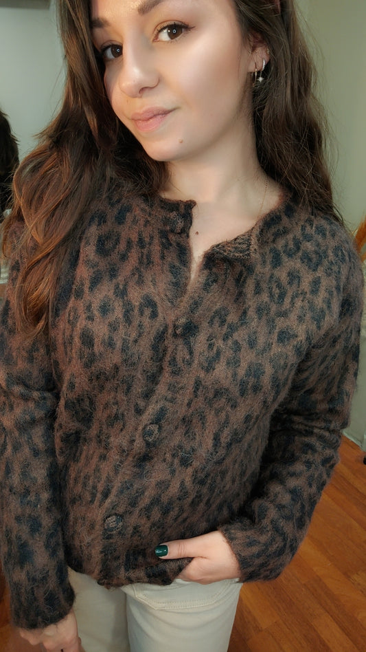 Gilet marron léopard