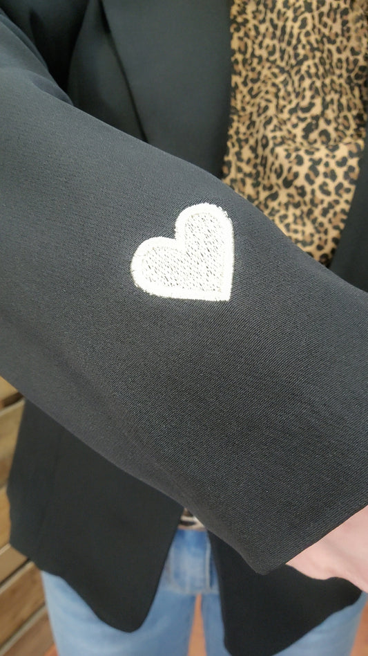 Blazer noir coeur doré