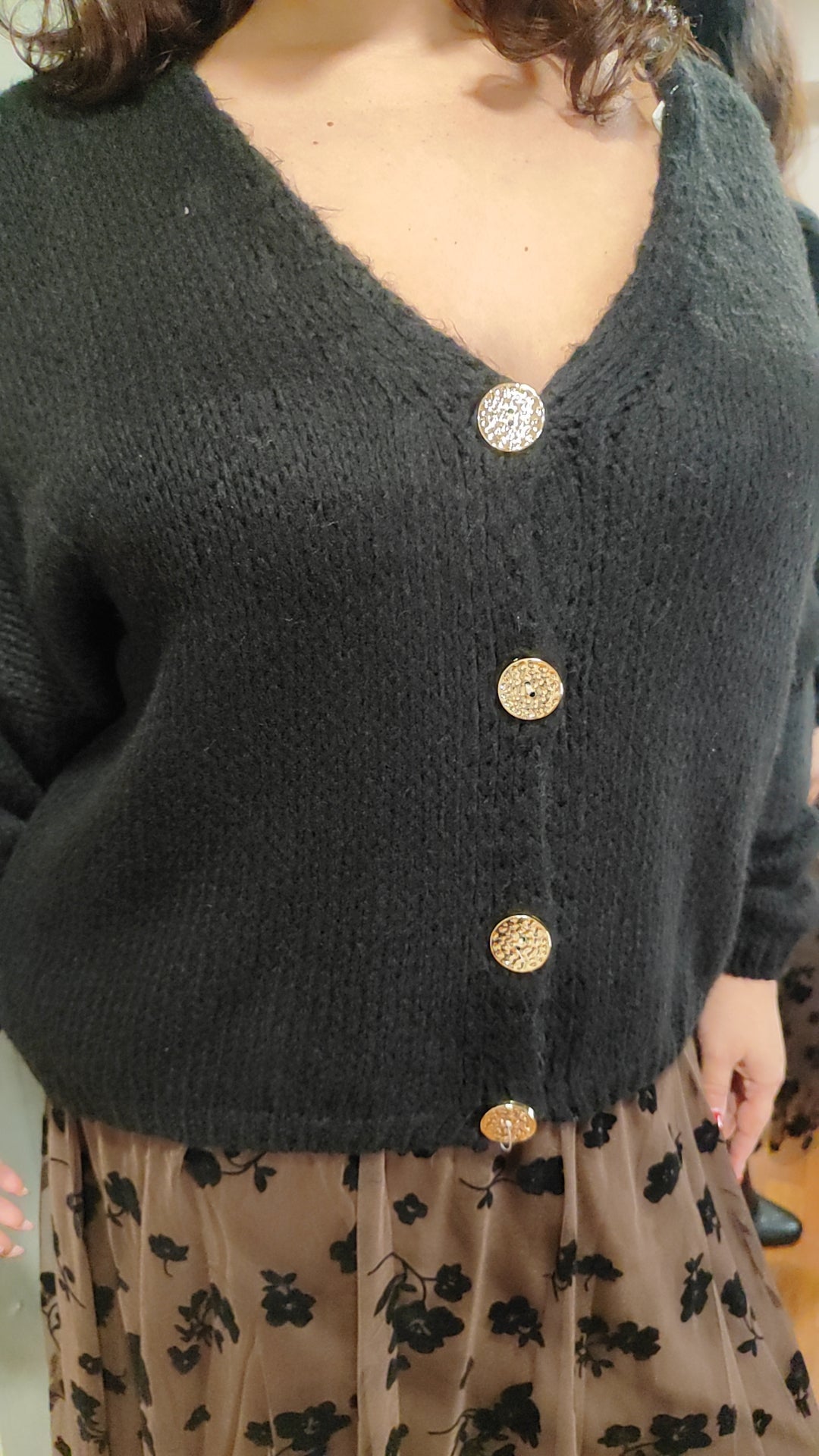 Gilet doux boutons dorés