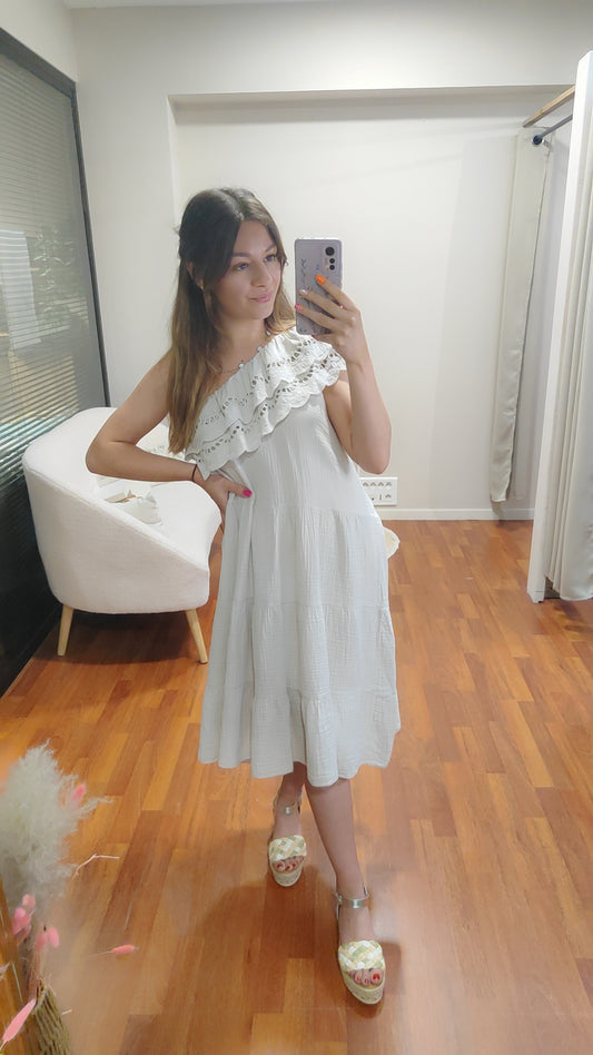 Robe gaze asymétrique