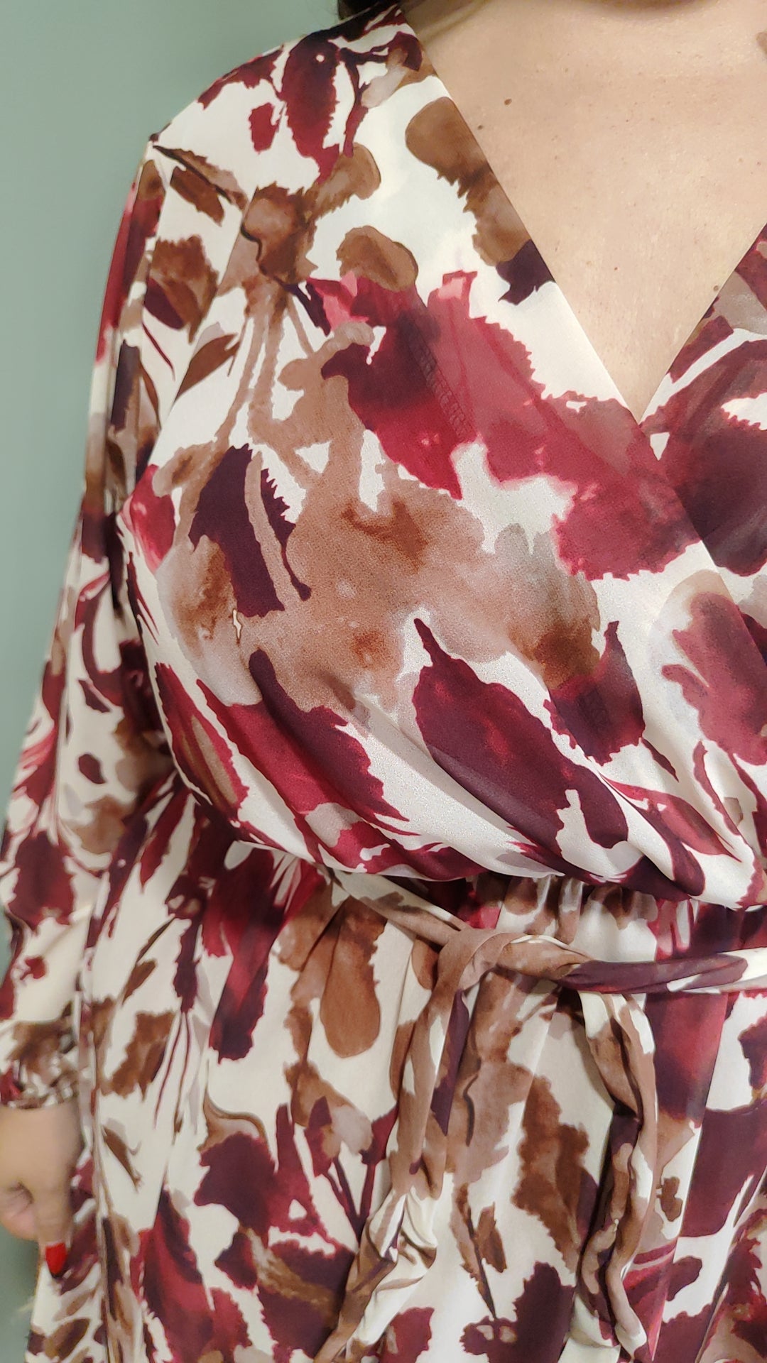 Robe longue Mily fleurie bordeaux