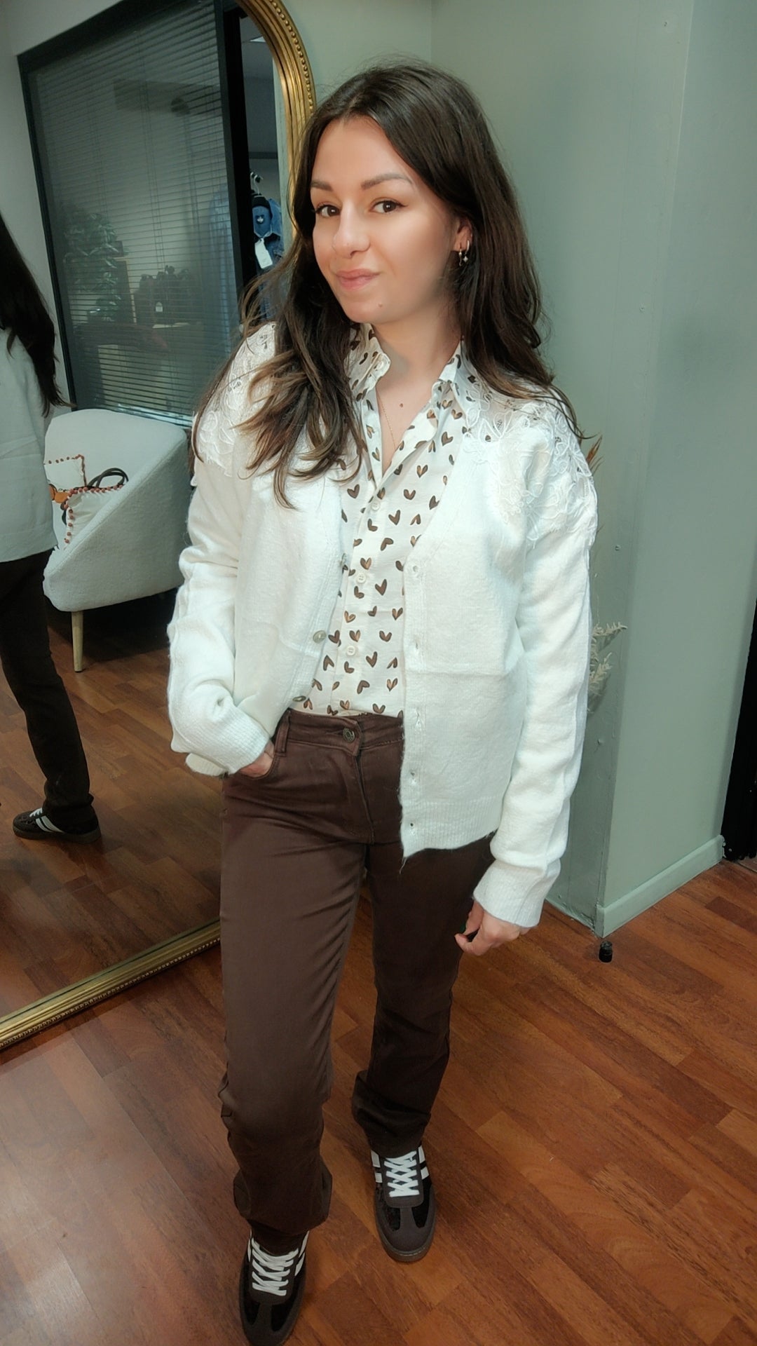 Gilet doux dentelle