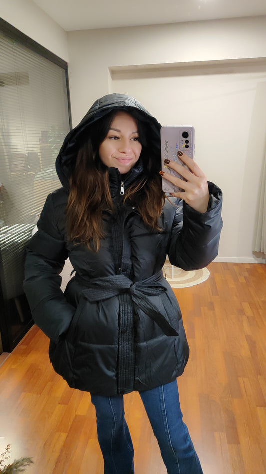 Doudoune mi-long ceinturé