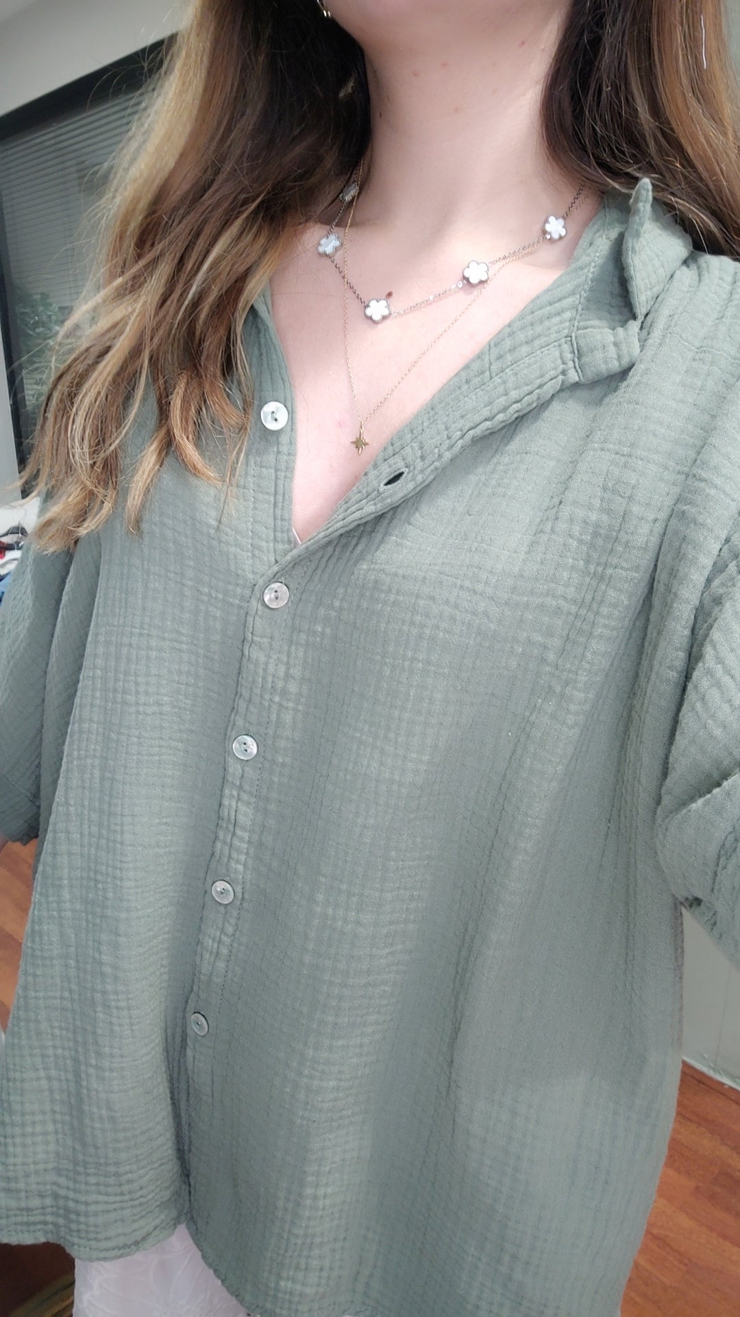 Chemisette gaze de coton oversize