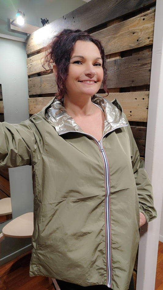 Parka réversible noire ou olive