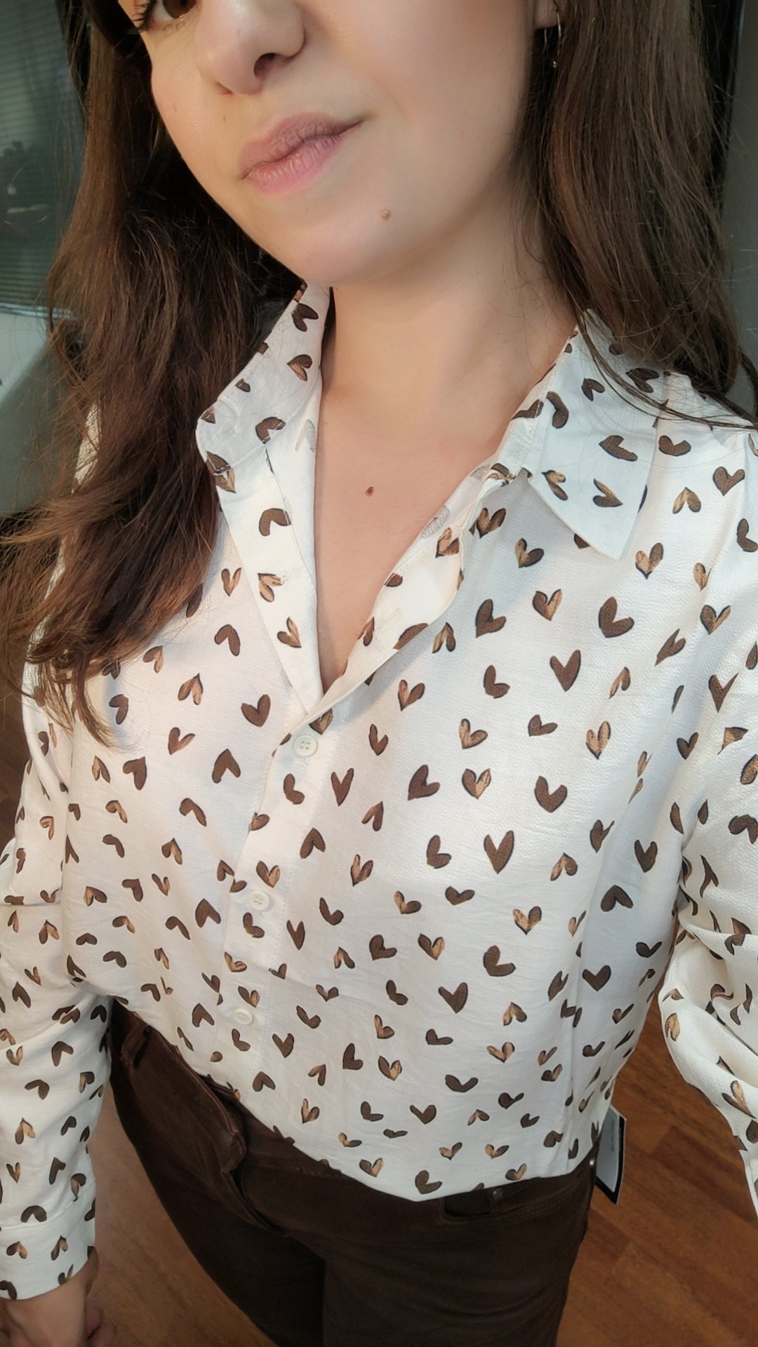 Chemise blanche coeur choco