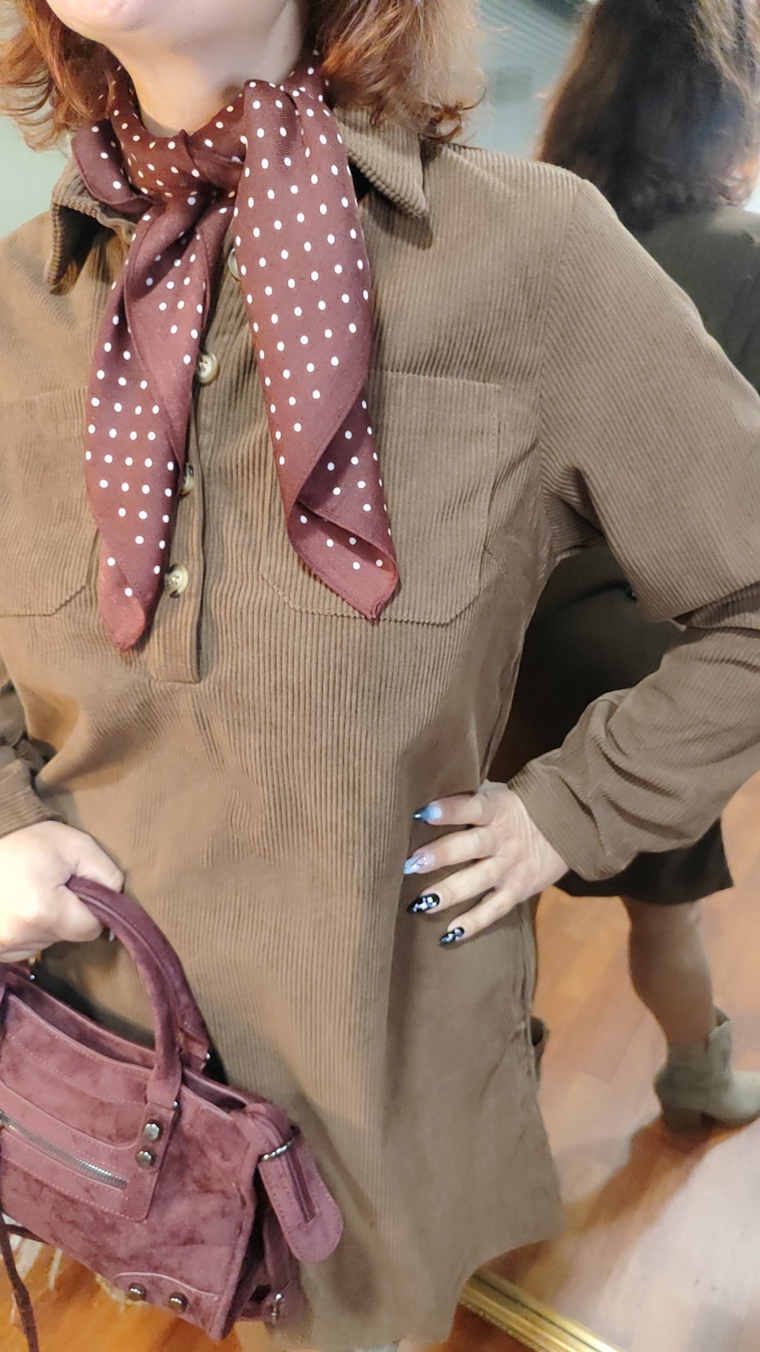 Robe velours côtelé chocolat