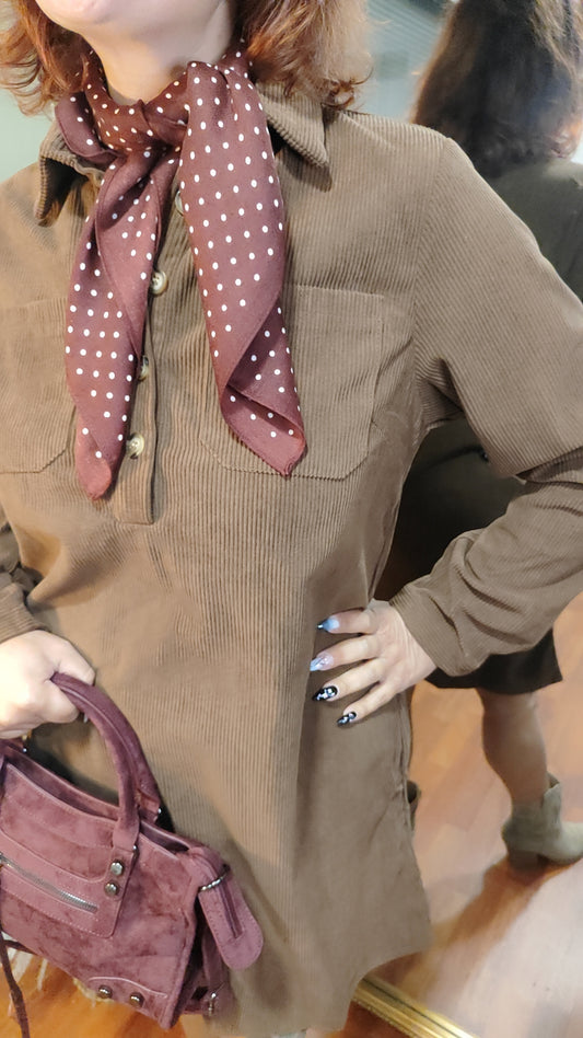 Robe velours côtelé chocolat