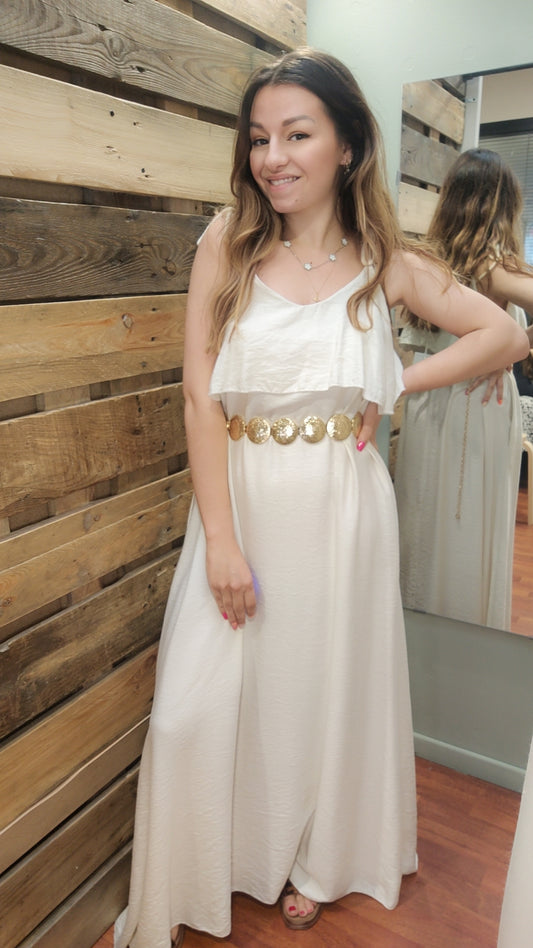 Robe longue bretelles cordes