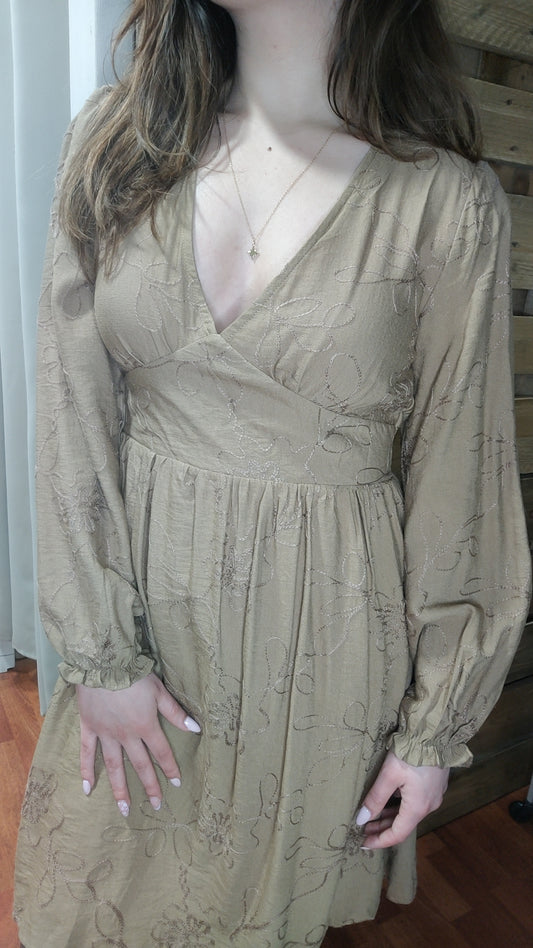 Robe camel brodée