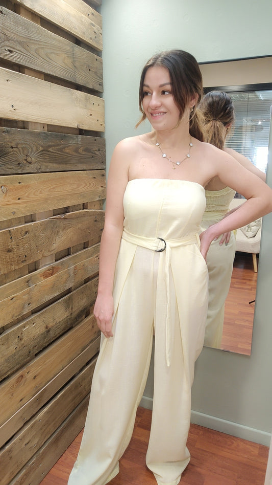 Combinaison bustier noire ou jaune beurre