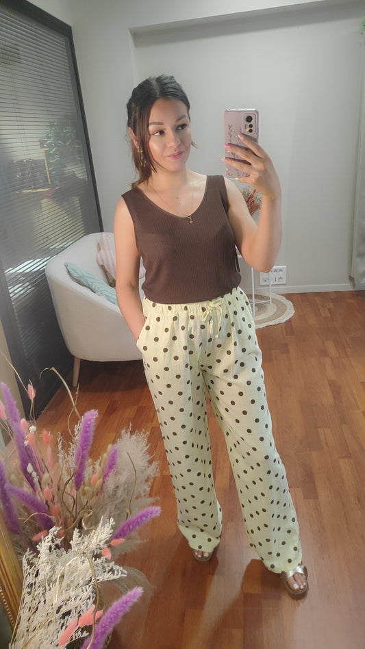 Pantalon léger à pois