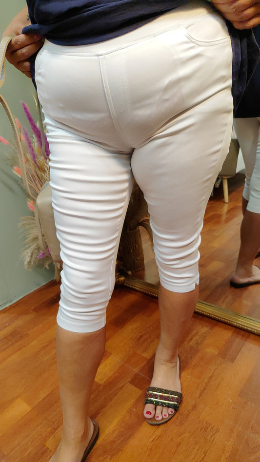 Pantacourt stretch blanc