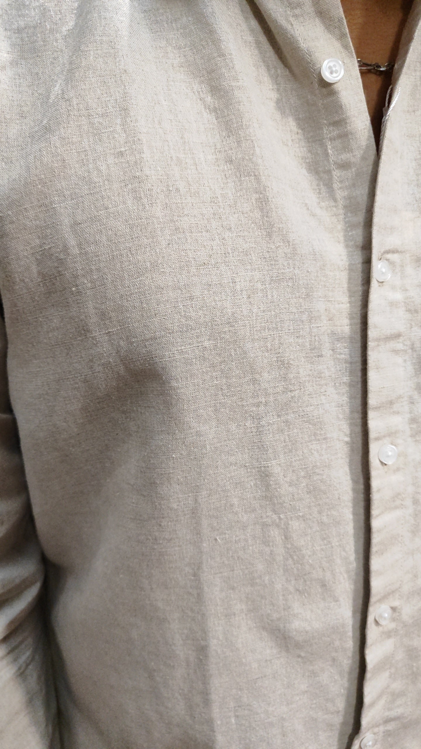 Chemise 100% lin beige